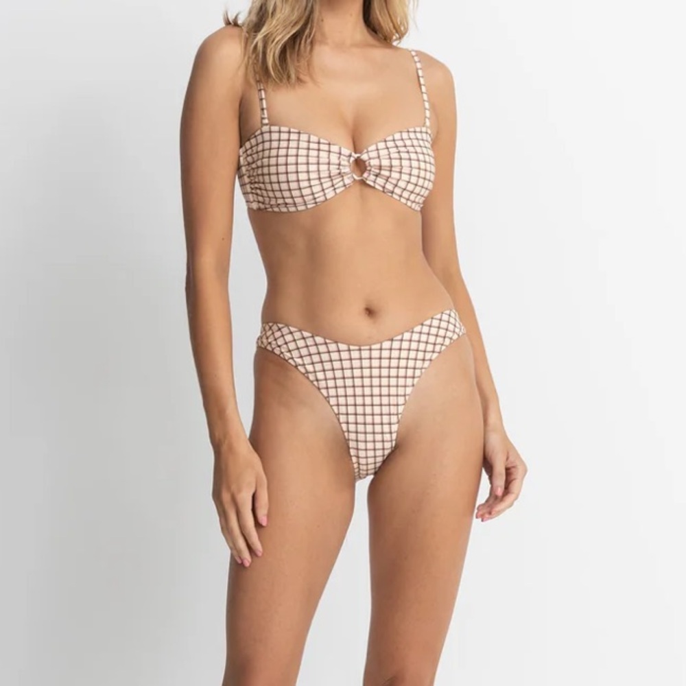 New with tags - RUMI CHECK HI CUT Swimsuit